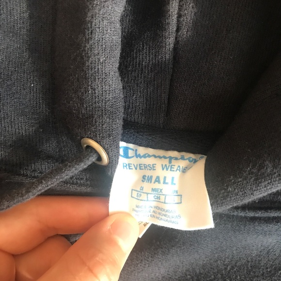 Small Champion Navy Blue Hoodie - Picture 3 of 3